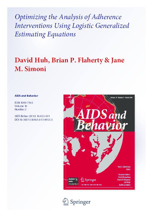(PDF) Optimizing the Analysis of Adherence Interventions Using Logistic ...
