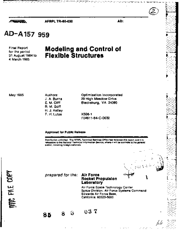 (PDF) Modeling and Control of Flexible Structures