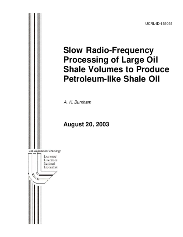 (PDF) Slow radiofrequency processing of large oil shale volumes to