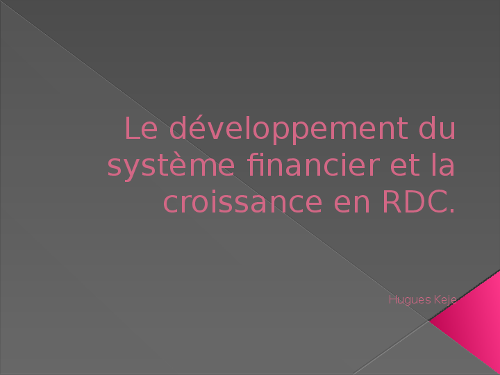 (PPT) Le développement du système financier et la croissance économique ...
