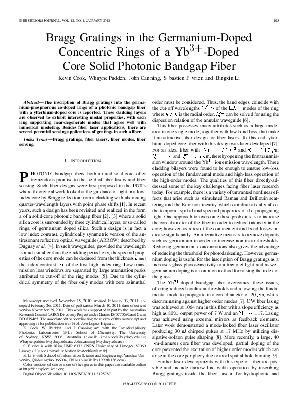 (PDF) Bragg Gratings in the Germanium-Doped Concentric Rings of a ...