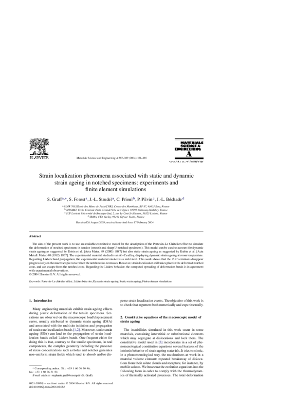 (PDF) Strain localization phenomena associated with static and dynamic ...