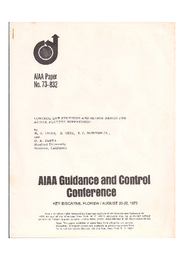 (PDF) Control law synthesis and sensor design for active flutter ...