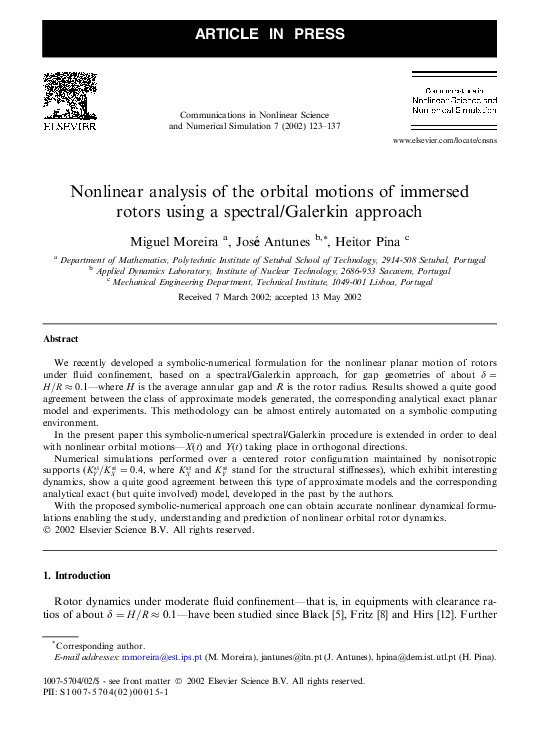 (PDF) Nonlinear analysis of the orbital motions of immersed rotors ...