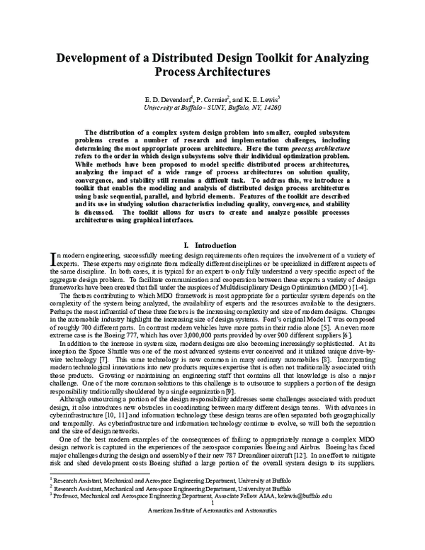 (PDF) Development of a Distributed Design Toolkit for Analyzing Process ...