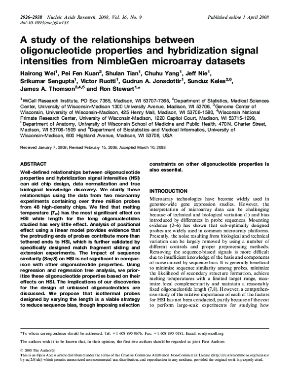 (PDF) A study of the relationships between oligonucleotide properties ...