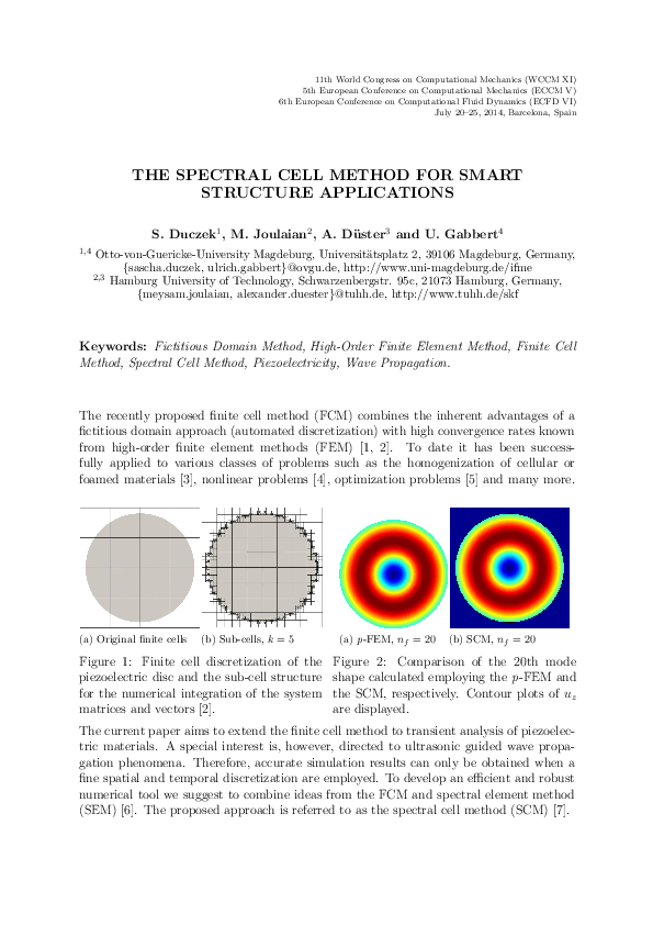 (PDF) THE SPECTRAL CELL METHOD FOR SMART STRUCTURE APPLICATIONS