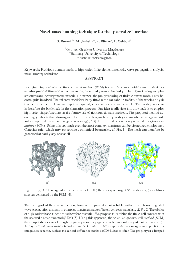 (PDF) Novel mass-lumping technique for the spectral cell method