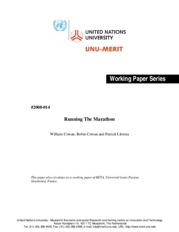 (PDF) Running The Marathon