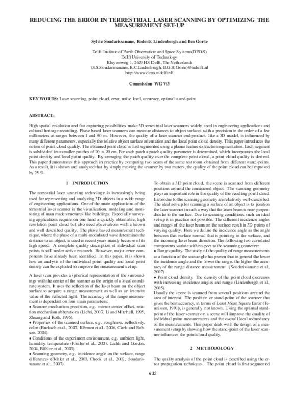 (PDF) Reducing the error in terrestrial laser scanning by optimizing ...