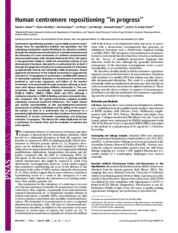 (PDF) Human centromere repositioning