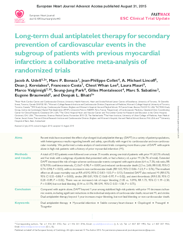 (PDF) Long-term dual antiplatelet therapy for secondary prevention of ...