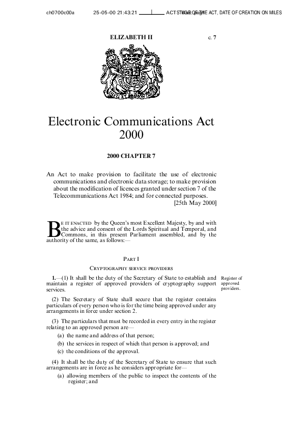 Electronic Communication Act 2000 Room 39 RM39 Academia.edu