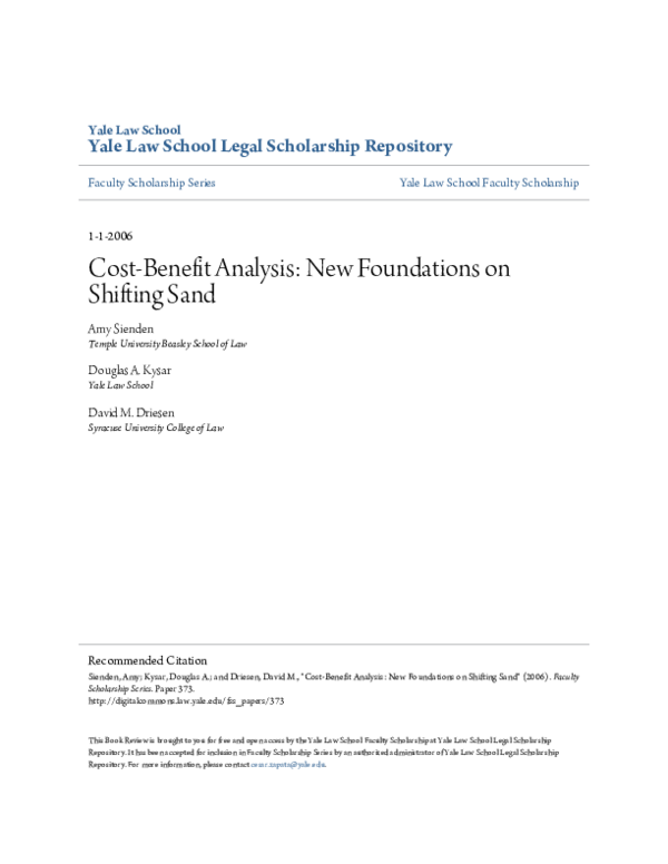 Cost-benefit analysis: New foundations on shifting sand