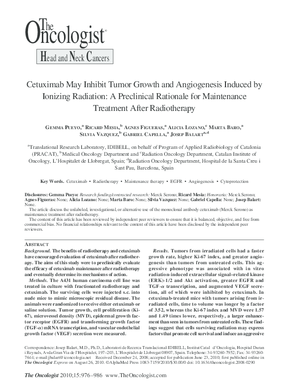 (PDF) Cetuximab May Inhibit Tumor Growth and Angiogenesis Induced by ...