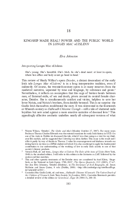 (PDF) ‘Kingship made real? Power and the public world in Longes Mac