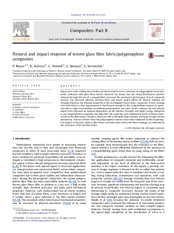 (PDF) Flexural and impact response of woven glass fiber fabric ...