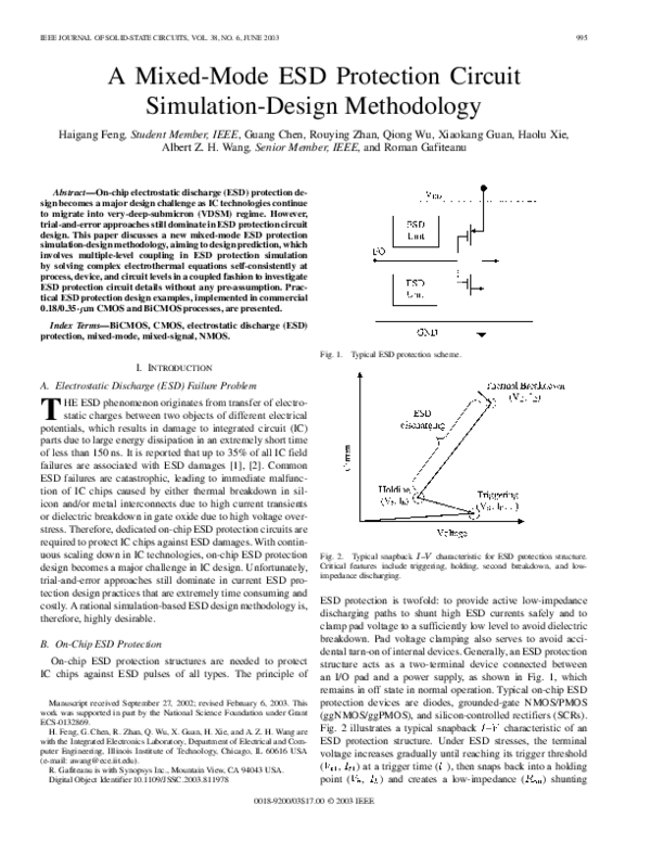 (PDF) A mixedmode esd protection circuit simulationdesign methodology