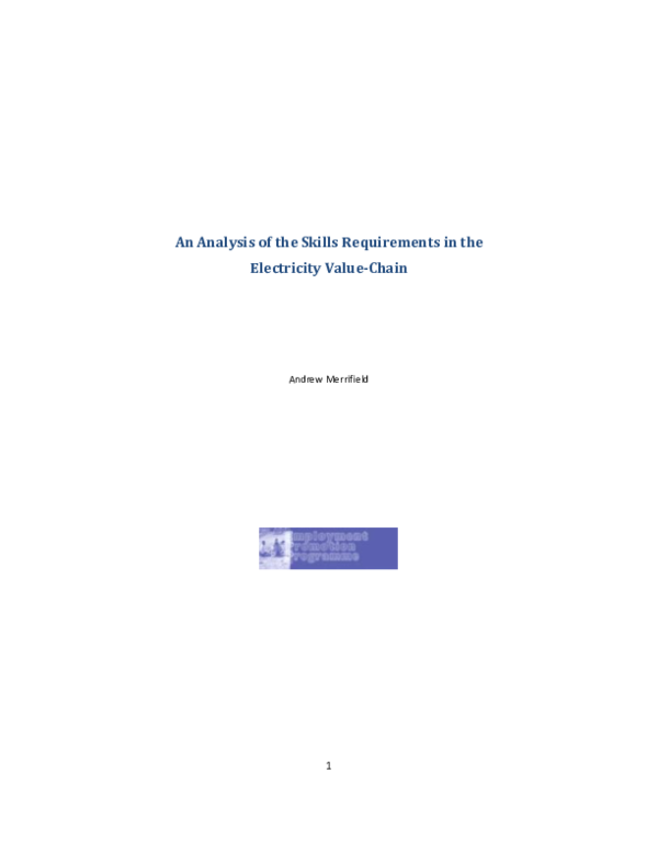 (PDF) SkillsdemandintheSouthAfricanElectriicityindustry