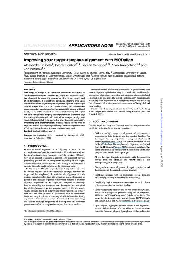 (PDF) Improving your target-template alignment with MODalign | Pascal ...