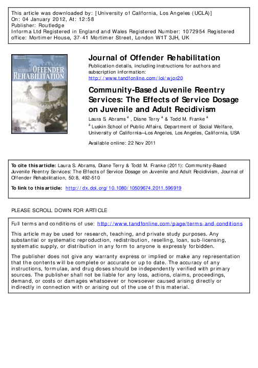 Research questions on juvenile recidivism picture