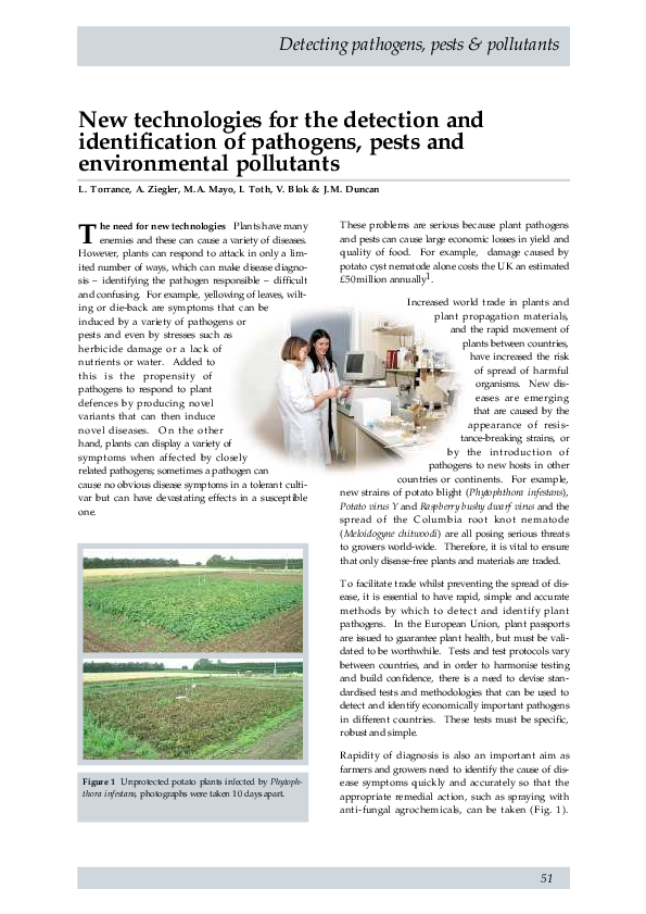(PDF) New technologies for the detection and identification of ...