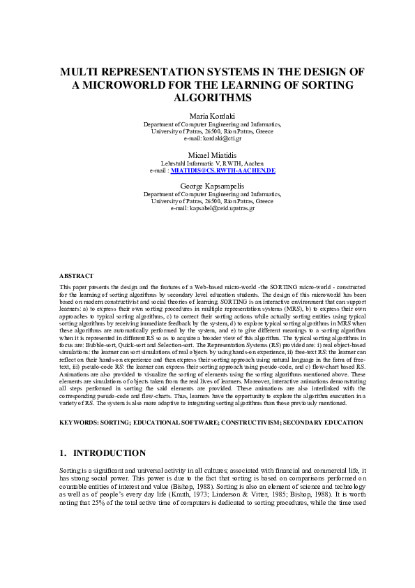 (PDF) Multi Representation Systems in the Design of a Microworld for ...
