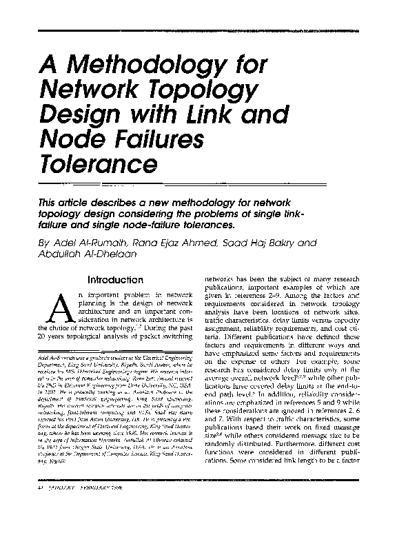 (PDF) A Methodology for Network Topology Design with Link and Node ...