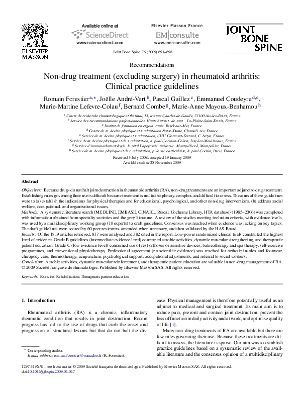 rheumatoid arthritis guidelines pdf