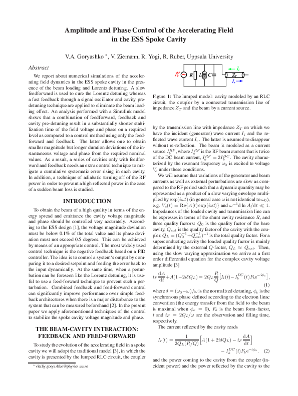 (PDF) Amplitude and Phase Control of the Accelerating Field in the ESS ...