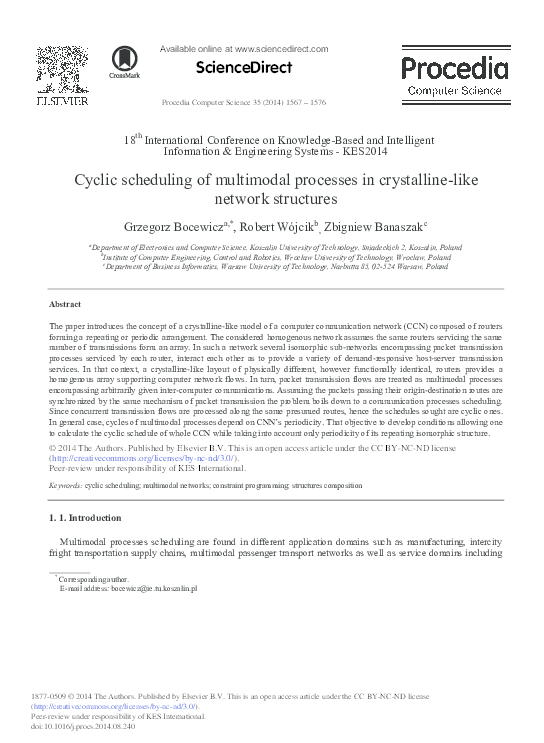 (PDF) Cyclic Scheduling of Multimodal Processes in Crystalline-like ...