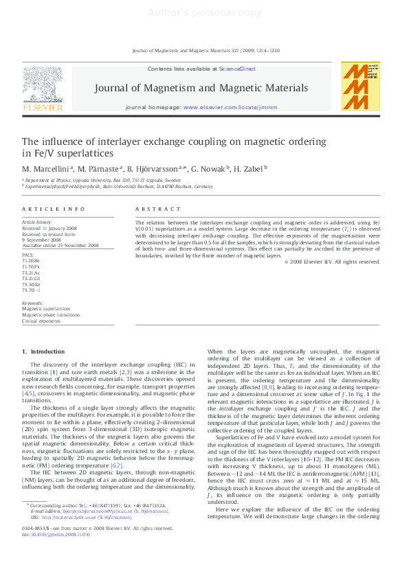 (PDF) The influence of interlayer exchange coupling on magnetic ...