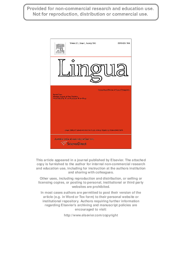 (PDF) Tense, aspect, and mood based differential case marking Andrej
