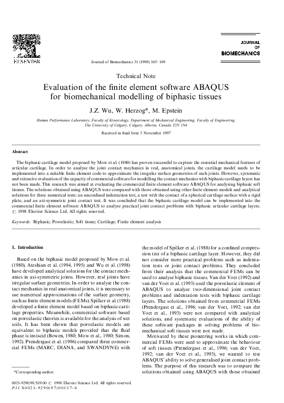 (PDF) Evaluation of the finite element software ABAQUS for ...