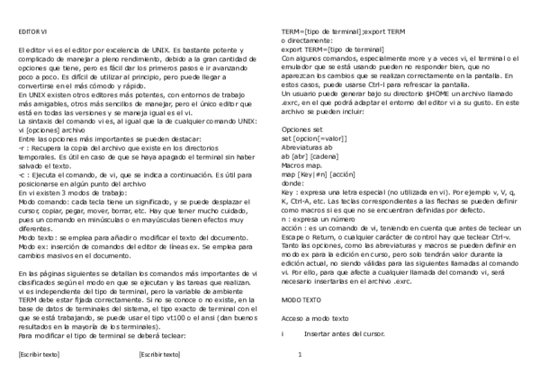 (PDF) Comandos Editor VI Linux