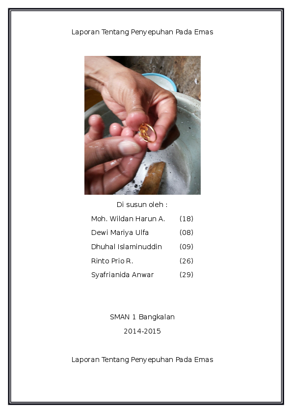 (DOC) Laporan Penyepuhan Emas Dewi Mariya Ulfa