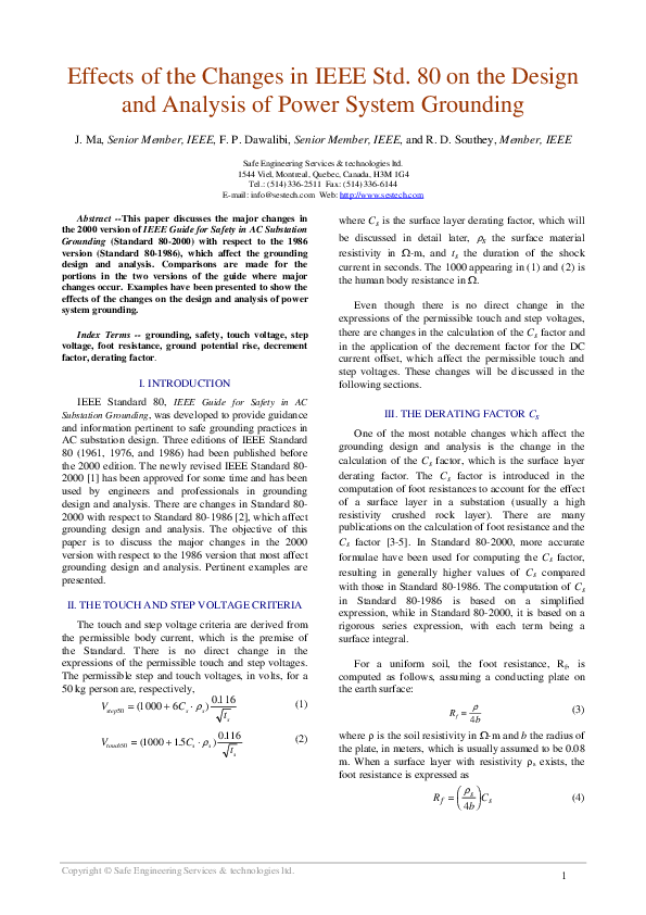 (PDF) Effects of the Changes in IEEE Std
