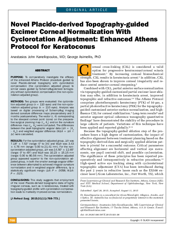 (PDF) Novel Placido-derived Topography-guided Excimer Corneal ...