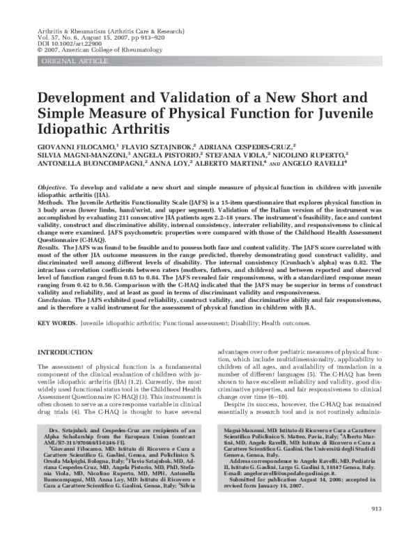 (PDF) Development and validation of a new short and simple measure of ...