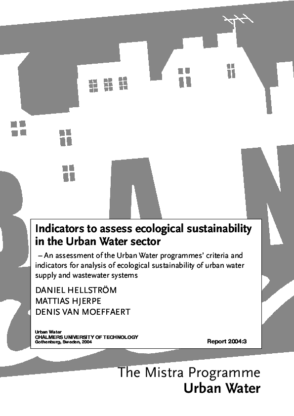 (PDF) Indicators to assess ecological sustainability in the urban water ...