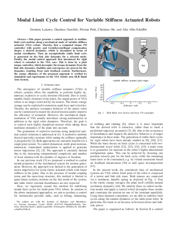(PDF) Modal limit cycle control for variable stiffness actuated robots