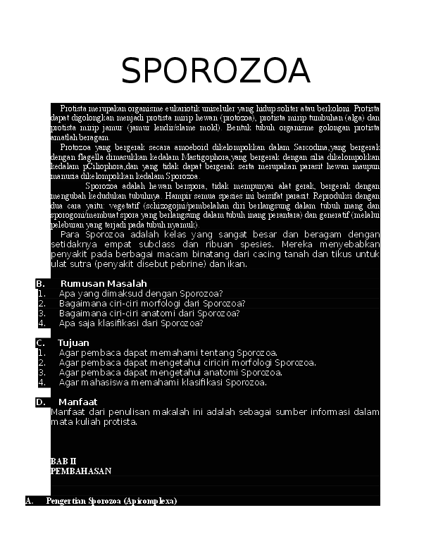 What is sporozoans image