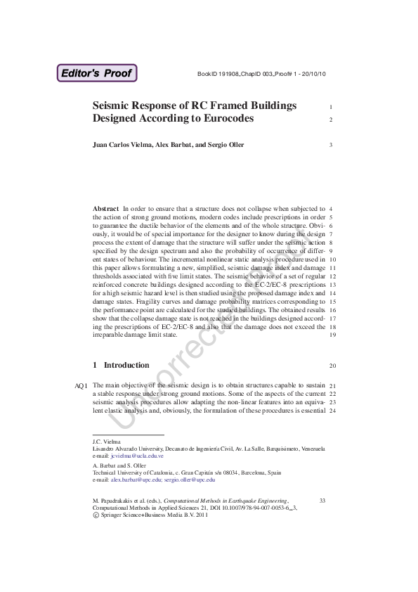 (PDF) Seismic Response of RC Framed Buildings Designed According to ...