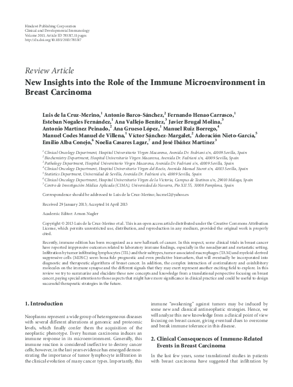 (PDF) New Insights into the Role of the Immune Microenvironment in ...