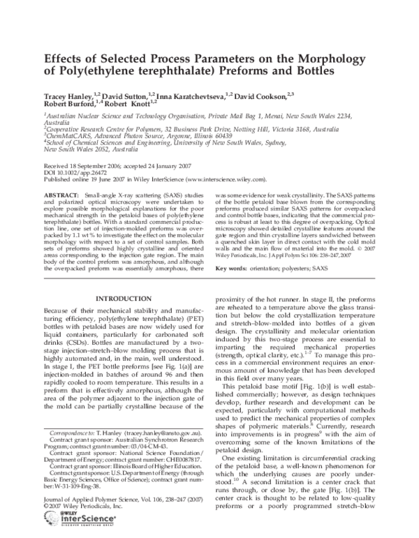 (PDF) Effects of selected process parameters on the morphology of poly ...