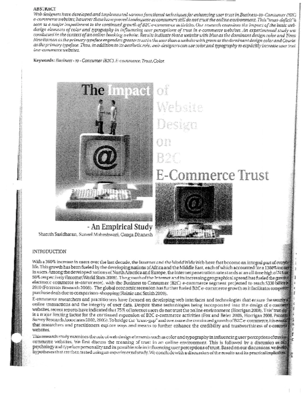 (PDF) The Impact of Website Design on B2C E Commerce Trust