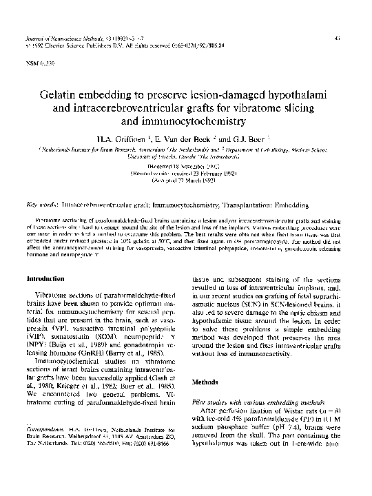 (PDF) Gelatin embedding to preserve lesiondamaged hypothalami and
