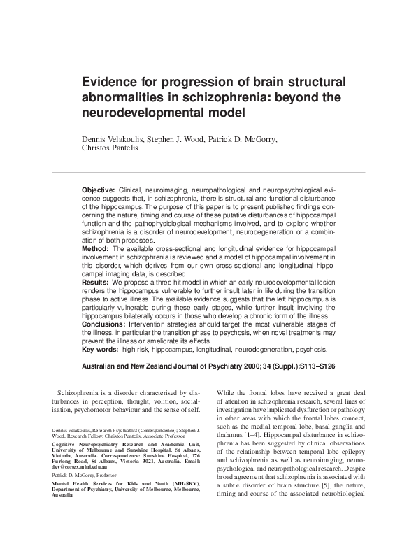 (PDF) Evidence for progression of brain structural abnormalities in ...