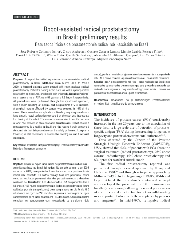 (PDF) Robotic perineal radical prostatectomy | Ali ihsan Taşçı ...