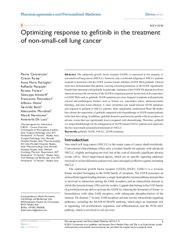 (PDF) Optimizing response to gefitinib in the treatment of non-small ...